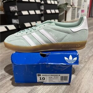 Women’s Adidas Gazelle Indoor Sneakers in Mint Green